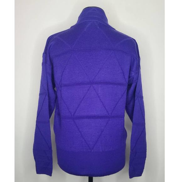 Vtg Tyrolia skiwear purple wool blend turtleneck sweater - no size - M? - Picture 2 of 4